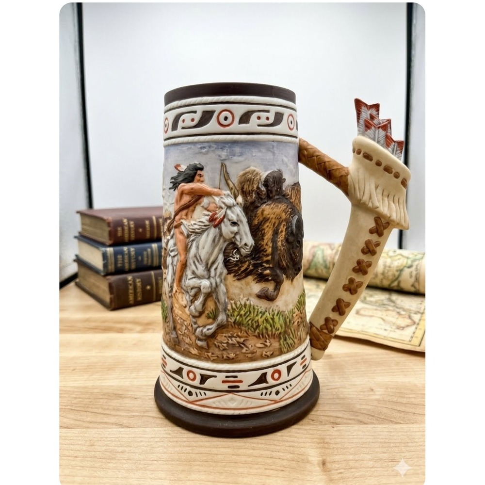 Gregory Perillo The Buffalo Hunt Beer Stein Artaffects Limited Edition 4399